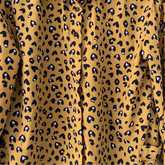Yellow And Black Button down Blouse - Picture 2 of 15